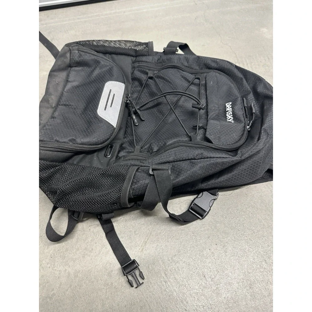 DAFISKY Basketball Backpack 30L Black Ball Shoe Compartment Sports Bag